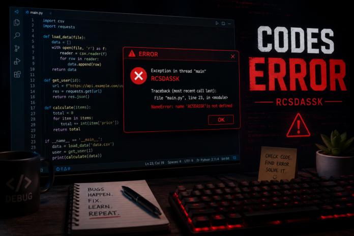 Codes Error RCSDASSK